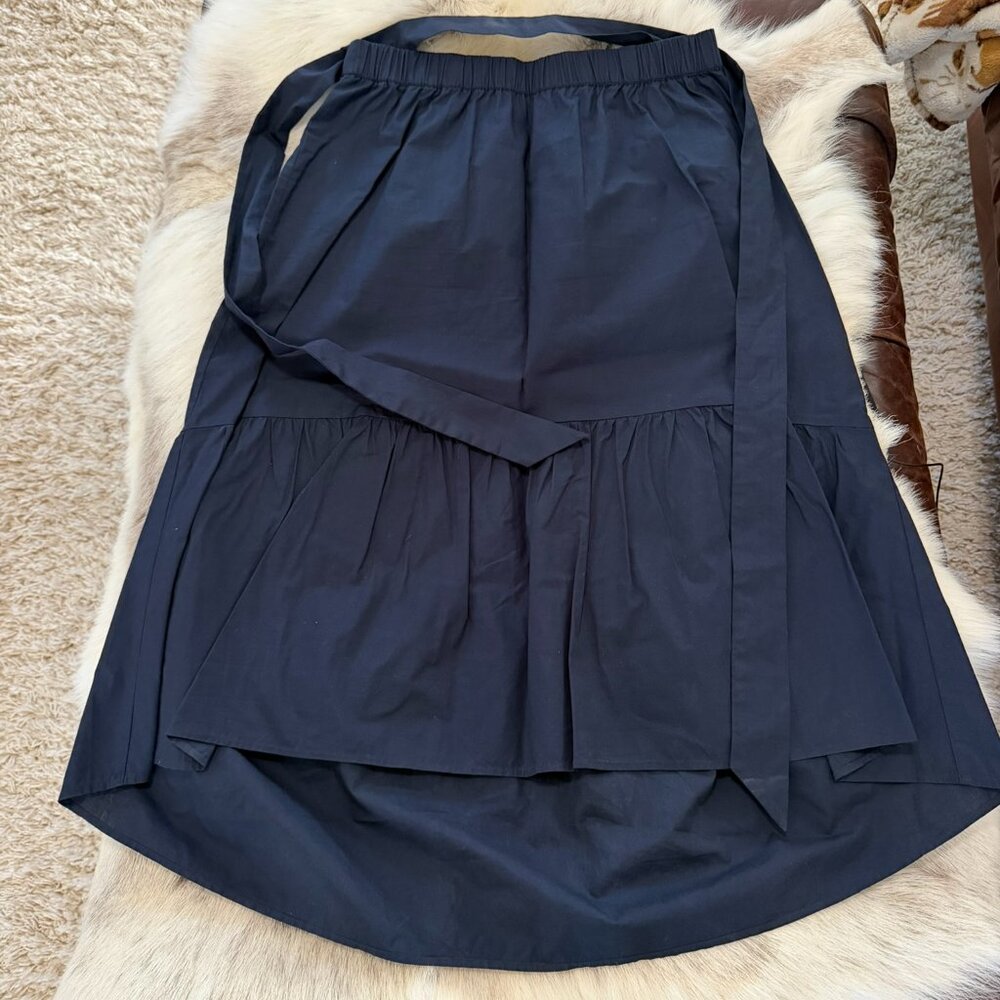 Talbots Navy High/Low Maxi Skirt with Sash Size M